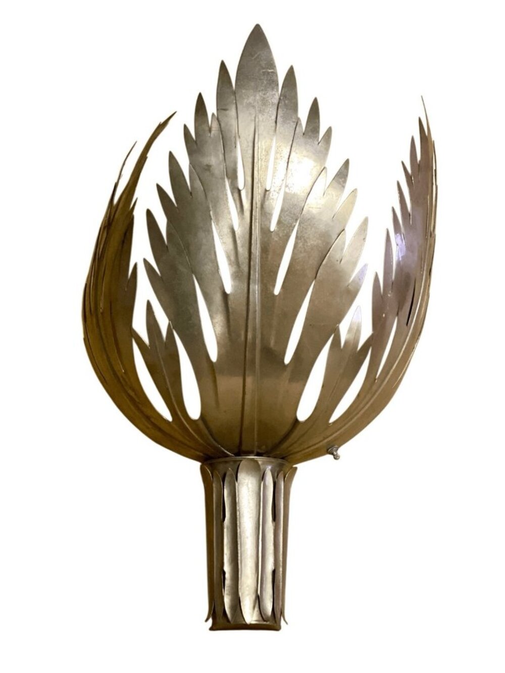 Art Deco Theater Sconce Forged Metal Flower Leaf Wall Lighting Fixture Light